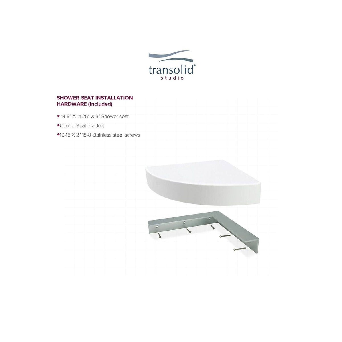Solid Surface Wall-Mount Corner Shower Seat S45976