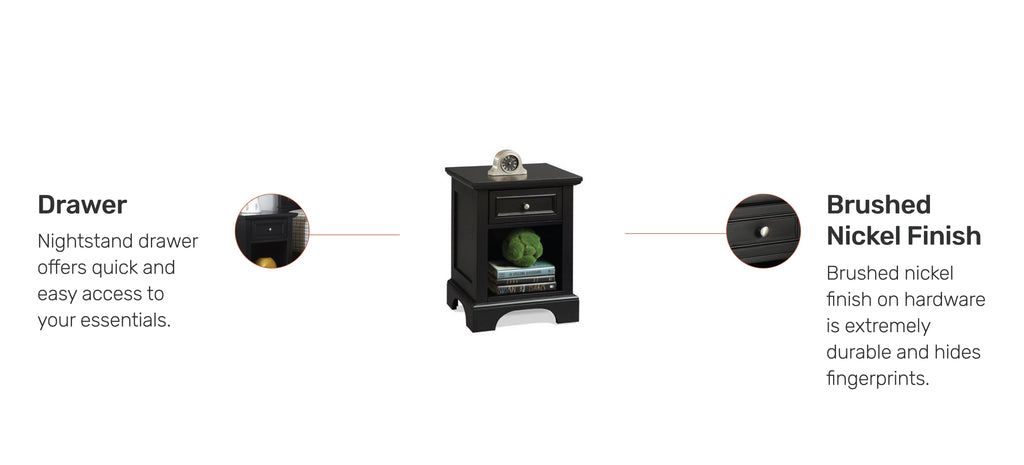Black Wood Nightstand F49927