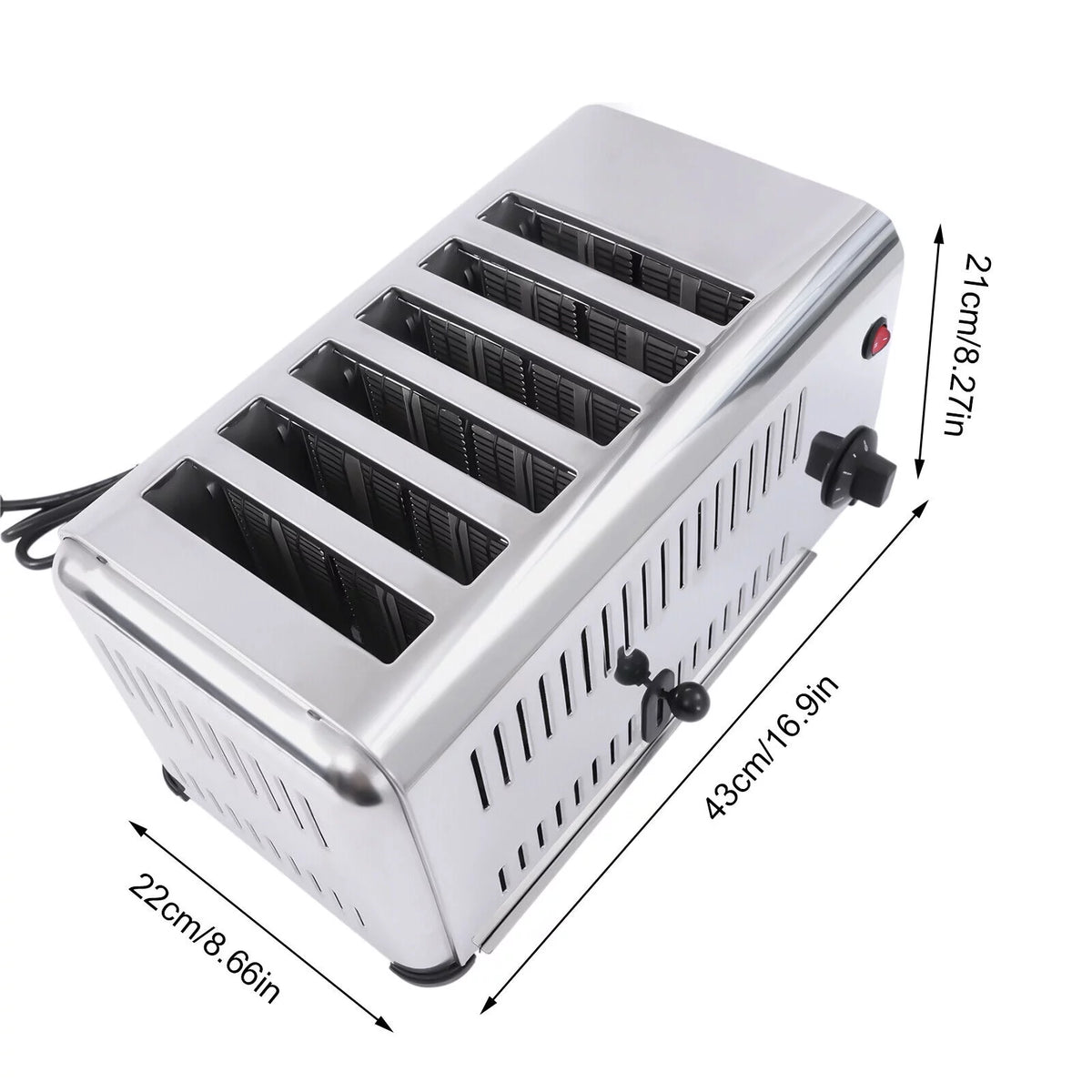 6 Slices Timing Electric Pop-Up Stainless Steel Toaster T42003