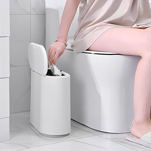 10 Liter Rectangular Plastic Trash Can with Press Type Lid B3151