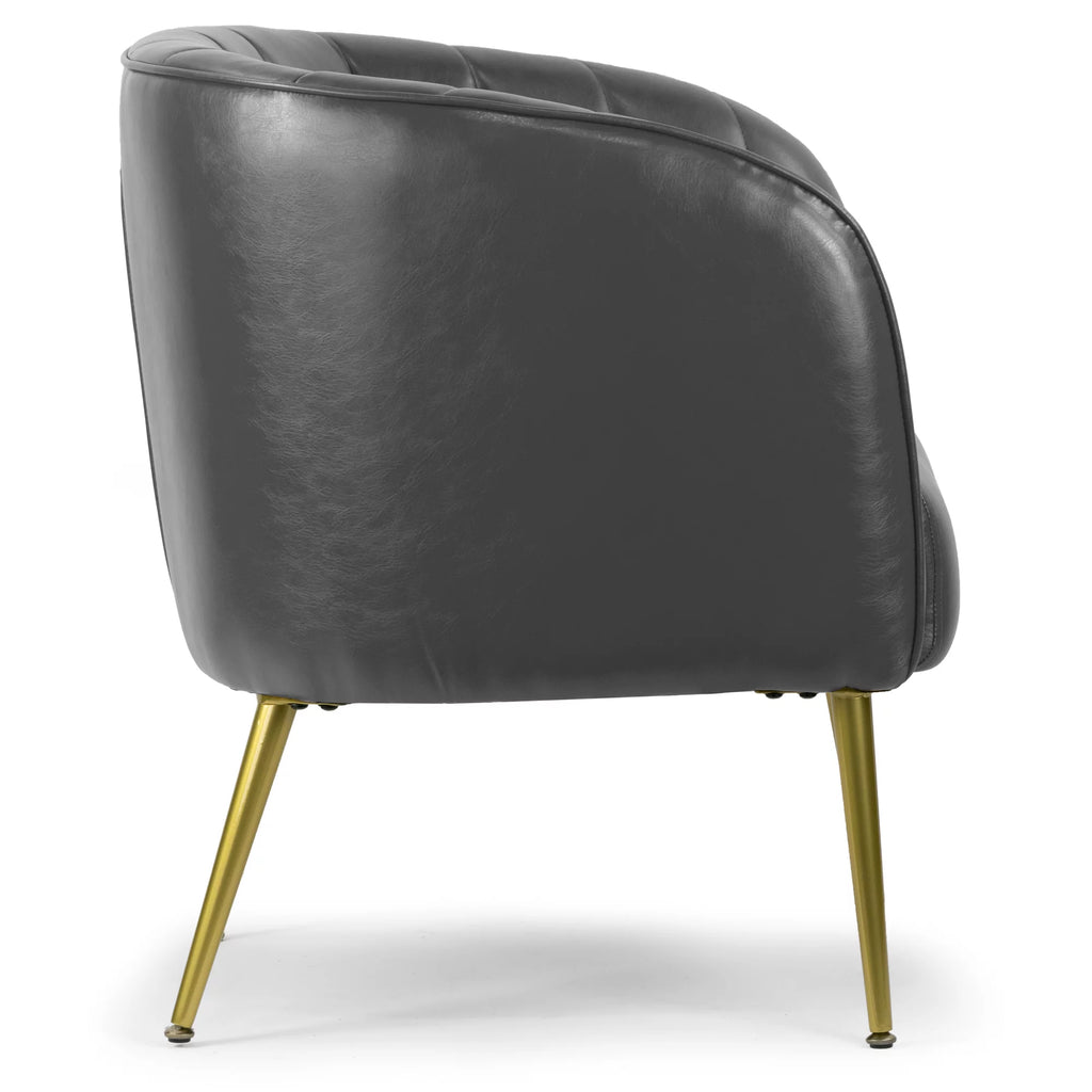 Grey Faux Leather Accent Chair N373722