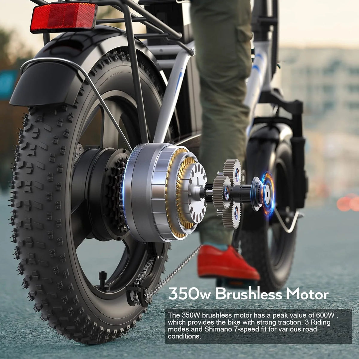 350W Folding Electric Bike 16 x 3.0 Fat Tire F33403