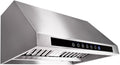 4 Speed Wall/Under Cabinet Range Hood, 1000 Max CFM, Stainless Baffle Filters, 30 36 42 48 Inch N15179