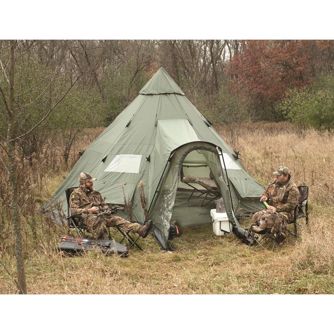 18' x 18' 8-Person Waterproof 4-Season Teepee Tent W418