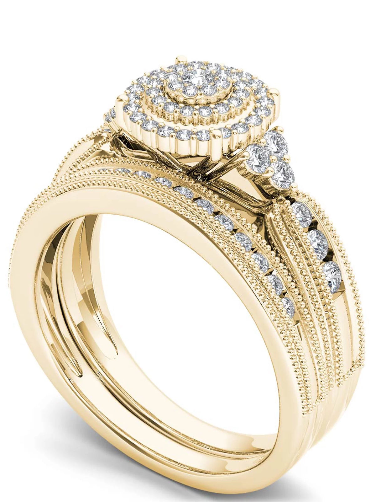 1/2Ct TDW Diamond 14k Yellow Gold Bridal Set D49685