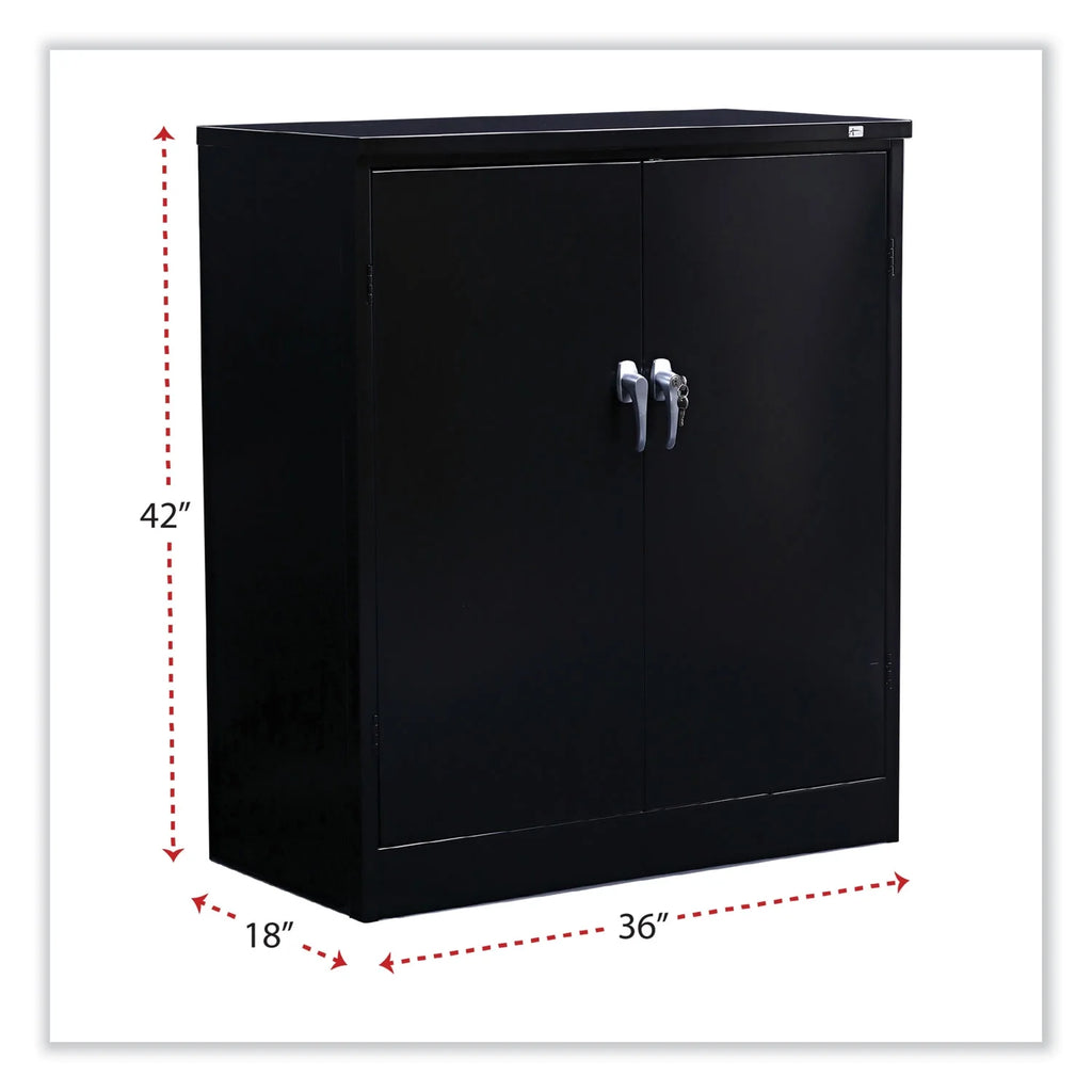 Black Heavy-Duty Welded Storage Cabinet with Two Adjustable Shelves C2721
