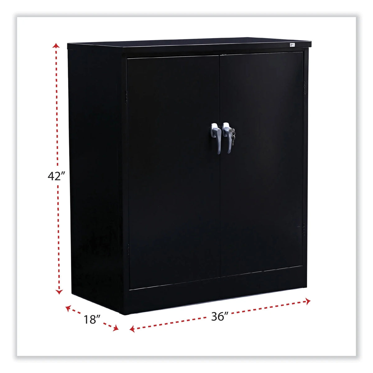 Black Heavy-Duty Welded Storage Cabinet with Two Adjustable Shelves C2721