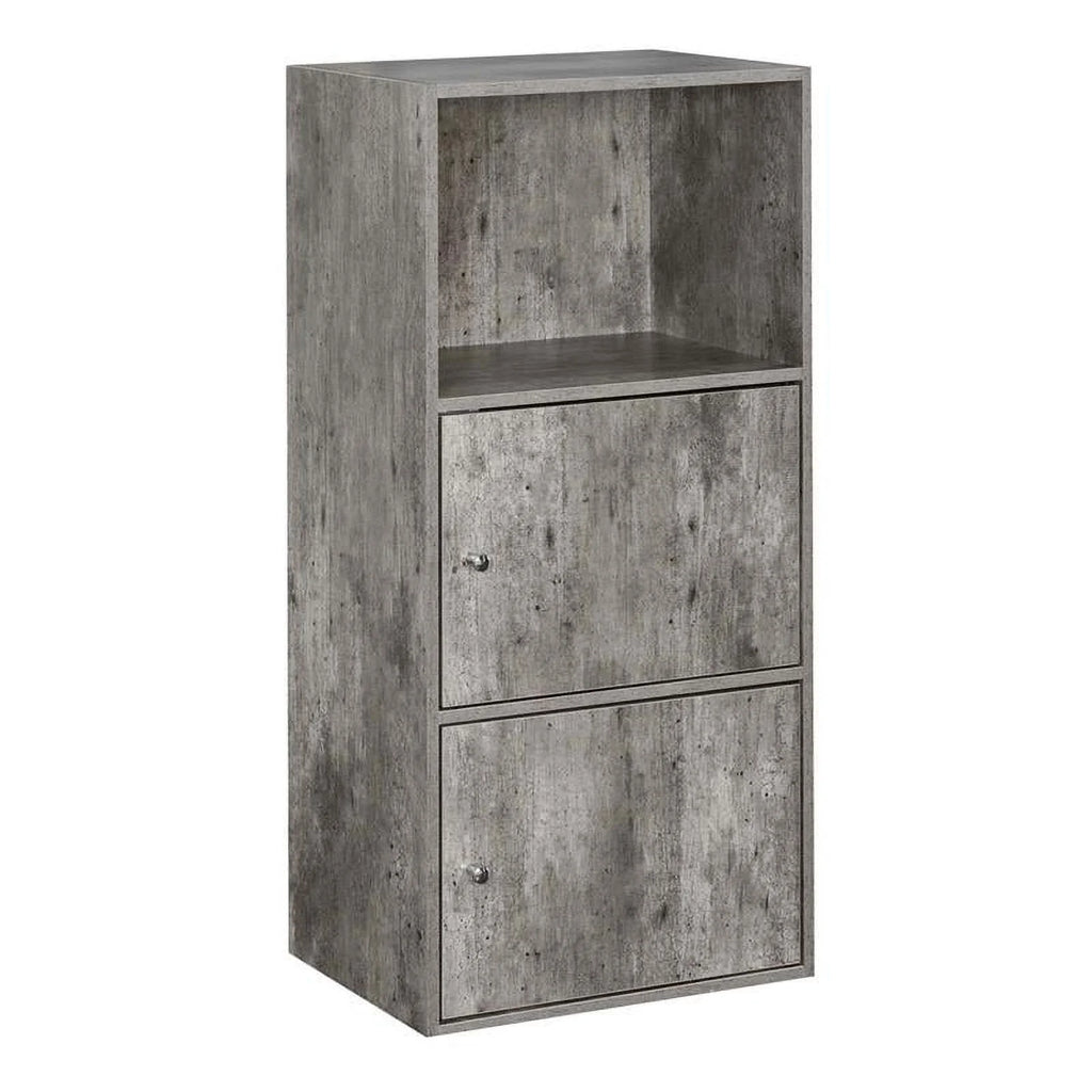 2 Door Gray Faux Birch Wood Cabinet N52763