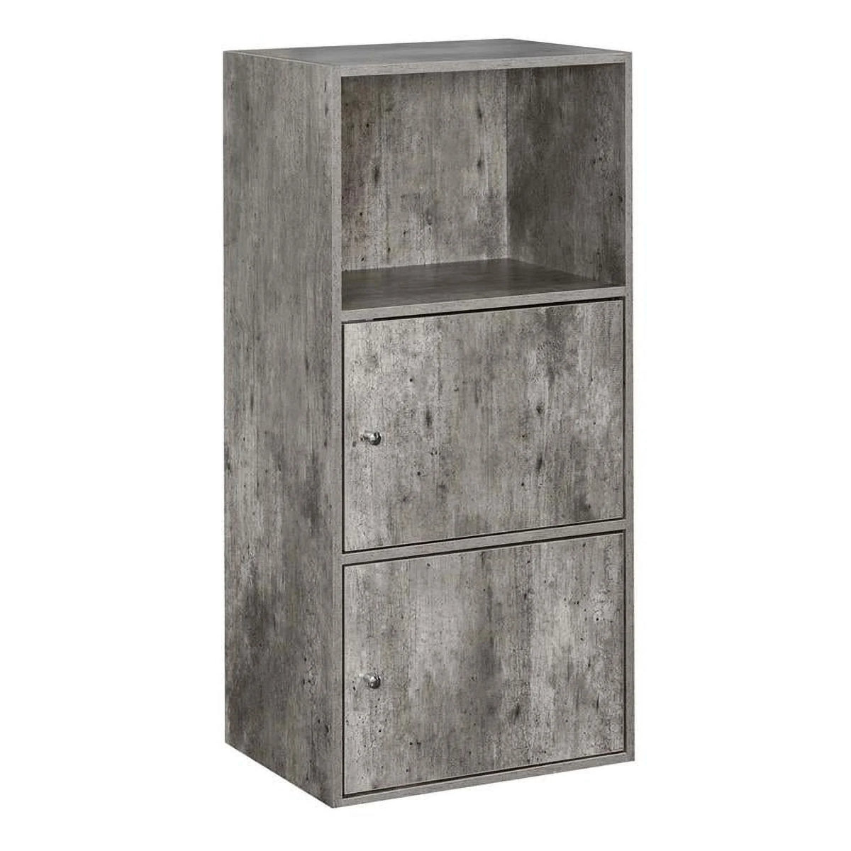 2 Door Gray Faux Birch Wood Cabinet N52763