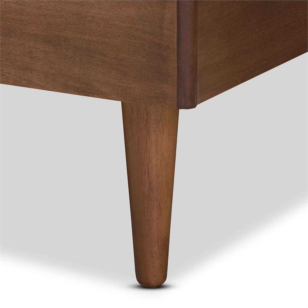 Ash Walnut Finished Wood King Size Platform Bed O76875