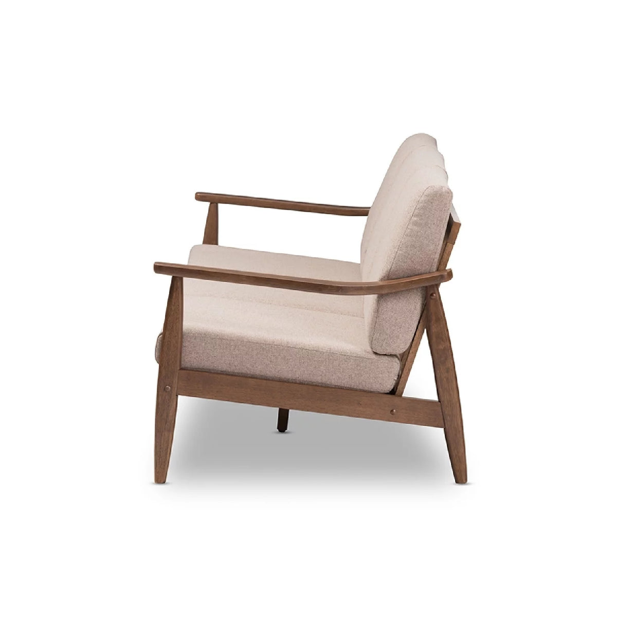 Light Brown Fabric Upholstered 3-Seater Sofa O977442