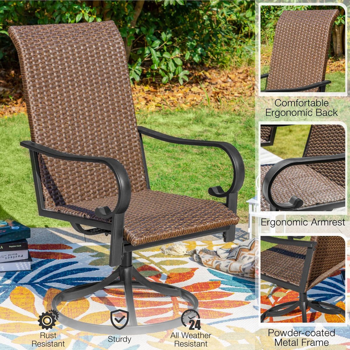 7 Pieces Wicker Rattan Patio Dining Set X1926
