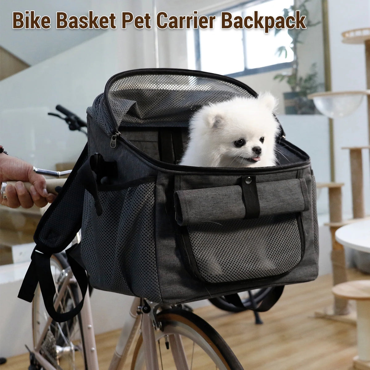 Dog Bike Basket Oxford Cloth Carrier Backpack V337180