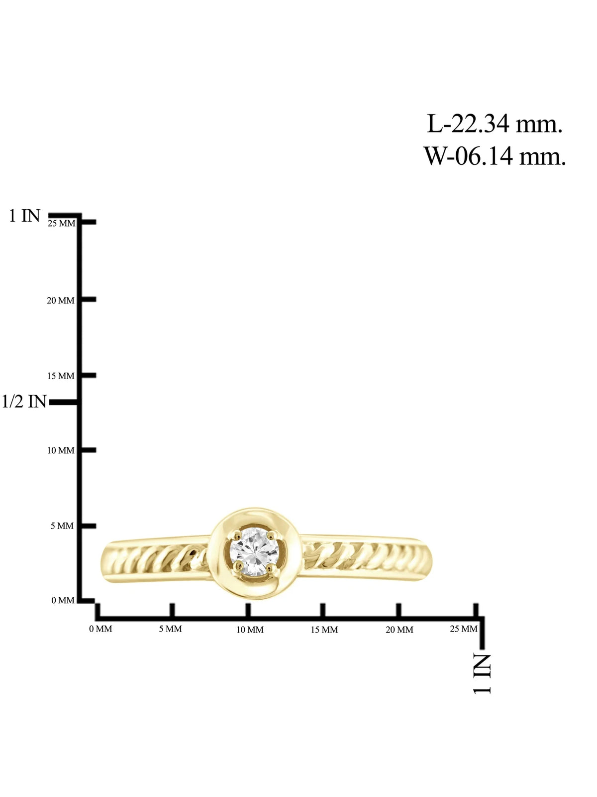 14K Gold-Plated Silver Diamond Ring F4785