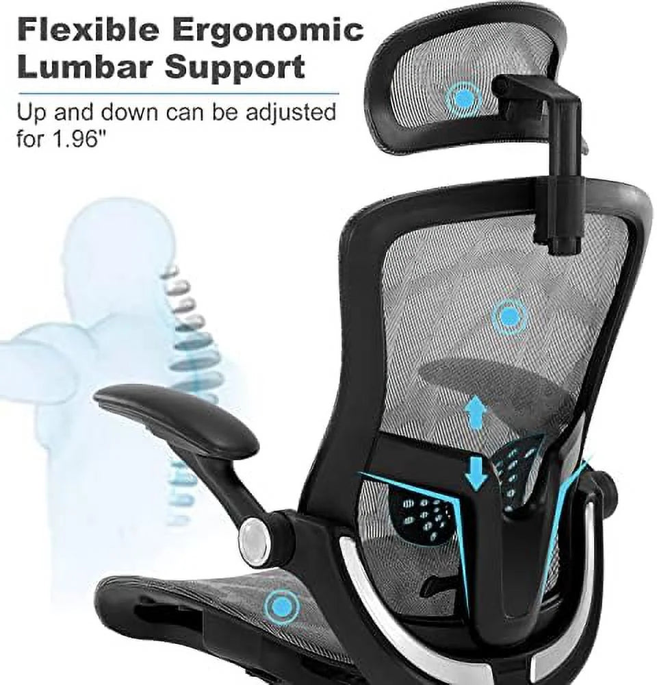 Ergonomic Mesh High Back Office Chair with Headrest and Lumbar Support U4048