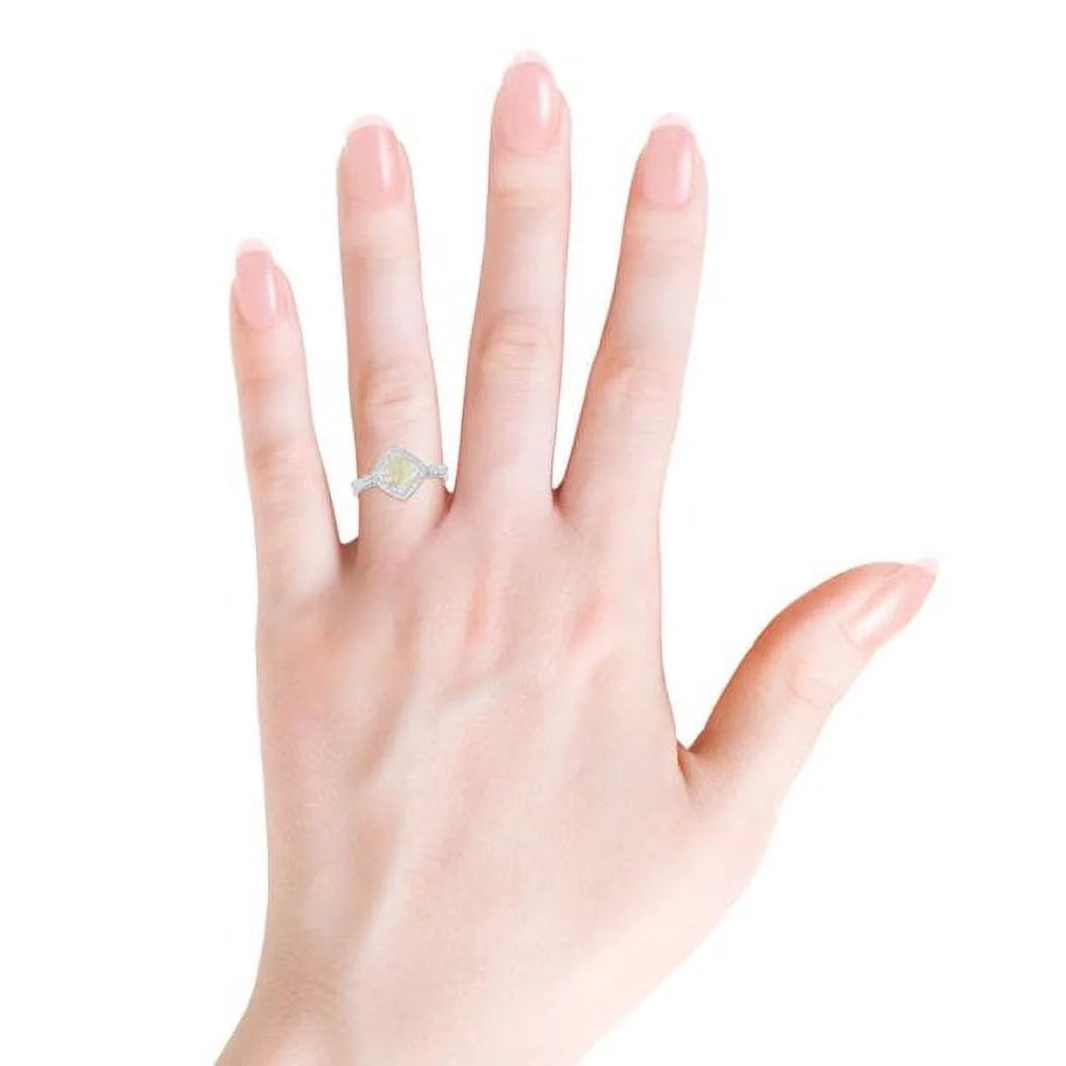 14K White Gold Vintage Halo Ring E560