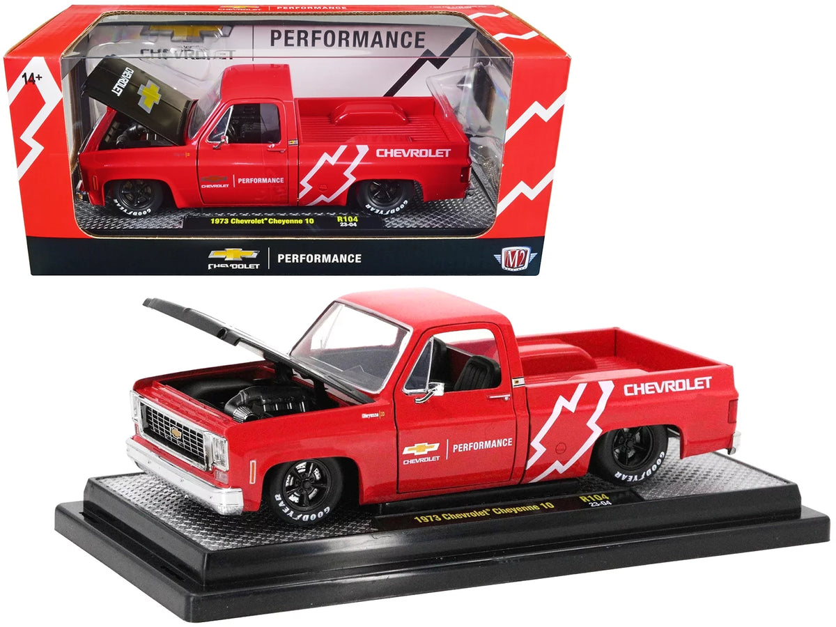 1973 Chevrolet Cheyenne 10 Truck Bright Red 1/24 Diecast Model Car O43406