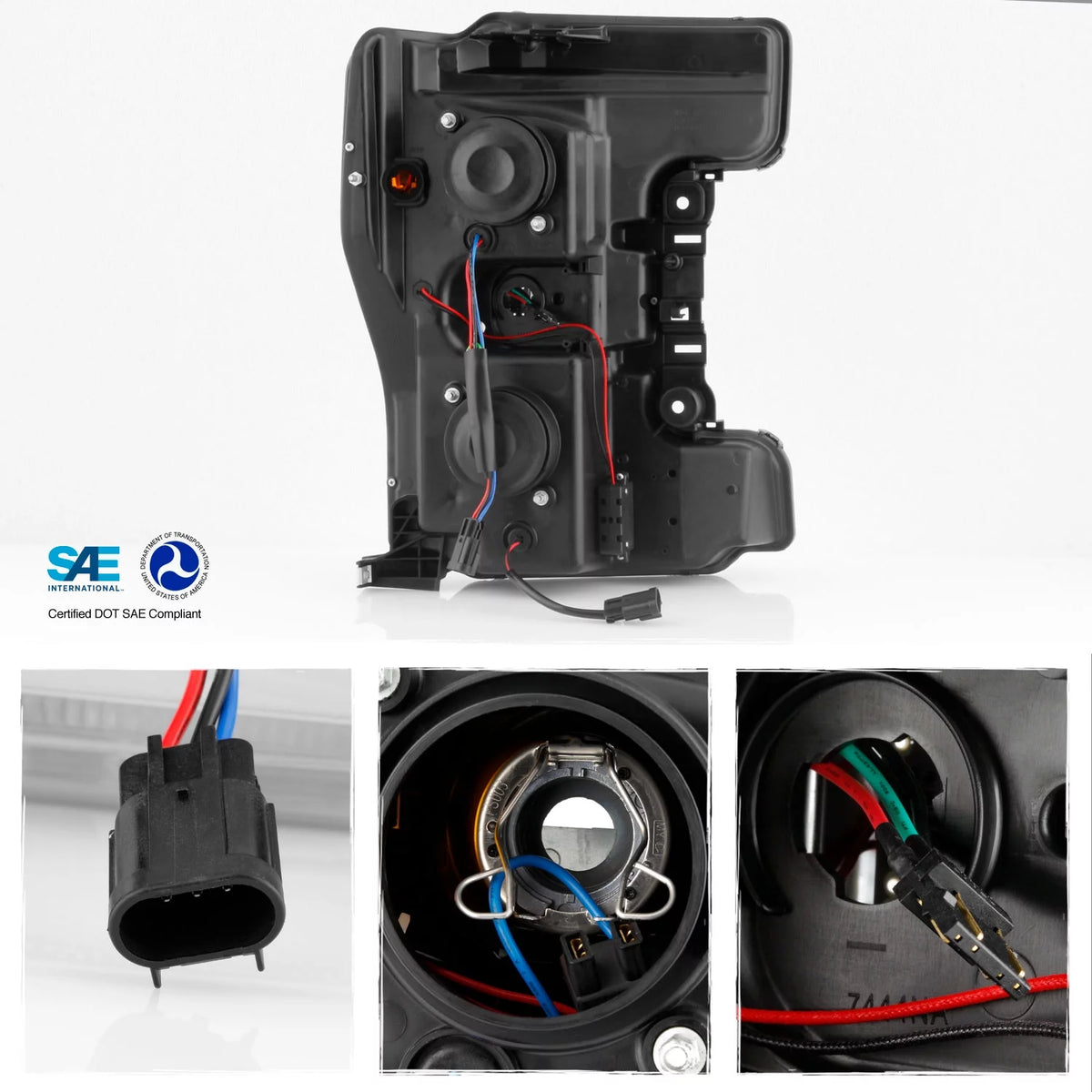 Fits 2017-2018 Ford F250 F350 F450 Superduty Black Projector Headlights C98494