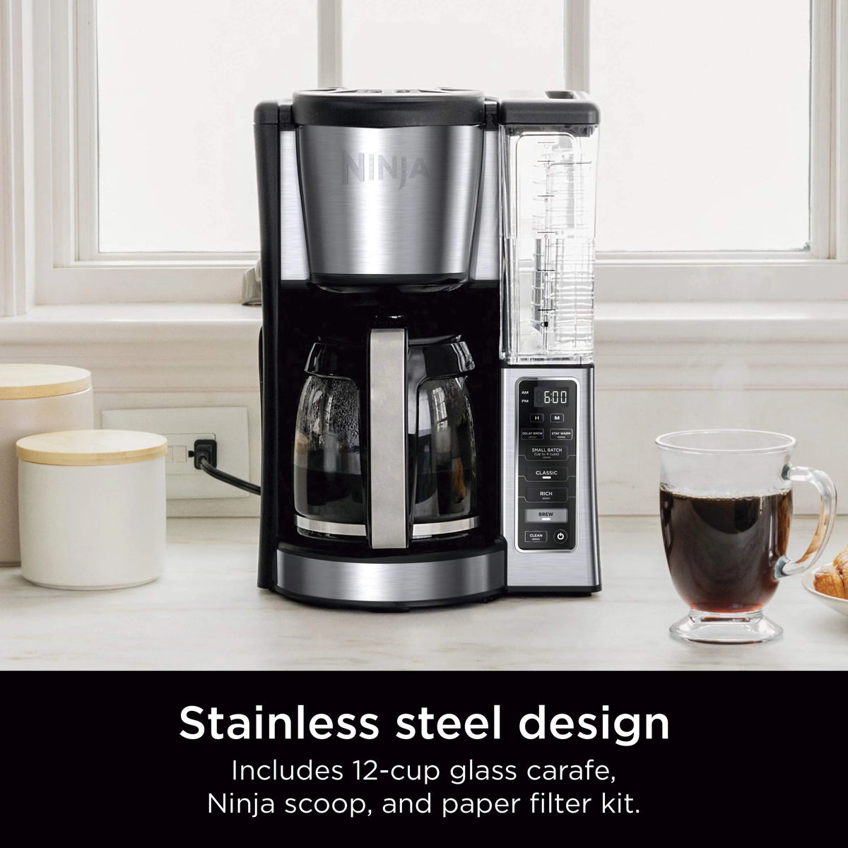 12-Cup Programmable Coffee Maker with Glass Carafe F939437
