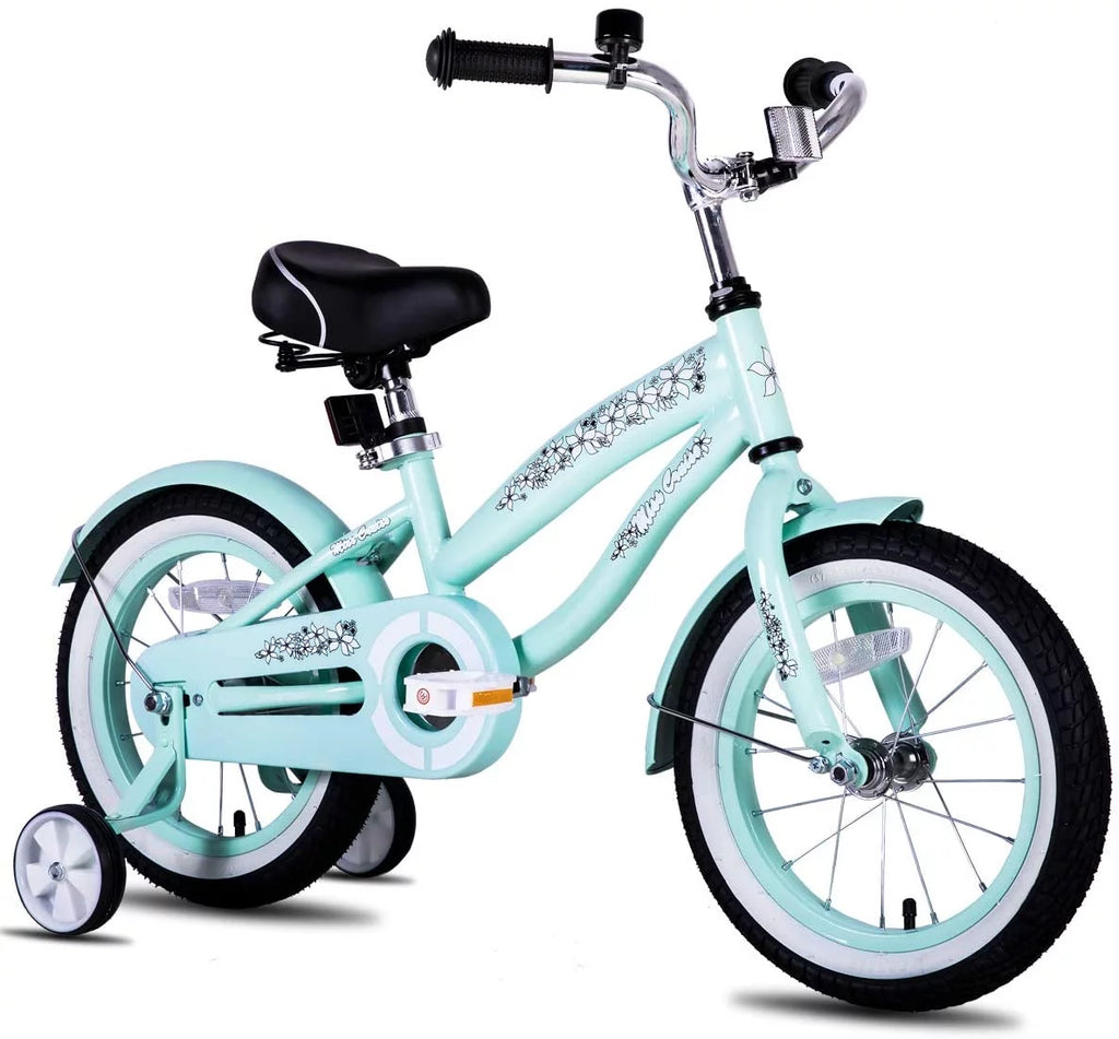 12 14 16 Kids Cruiser Bike with Training Wheels, Green W3124