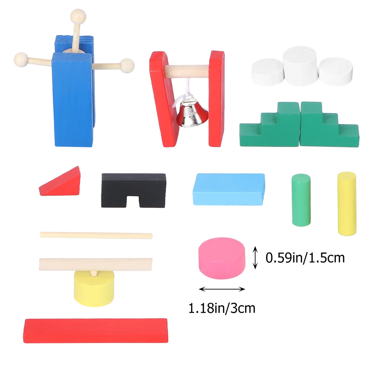 Wooden Domino Blocks Building Toy Educational Toys J70681
