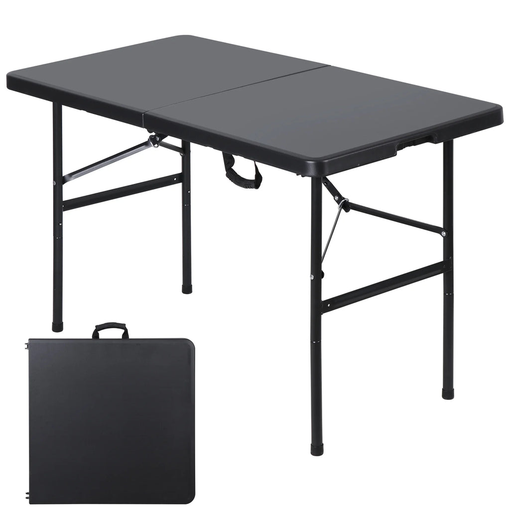 4 Ft Black Folding Plastic Table F8650