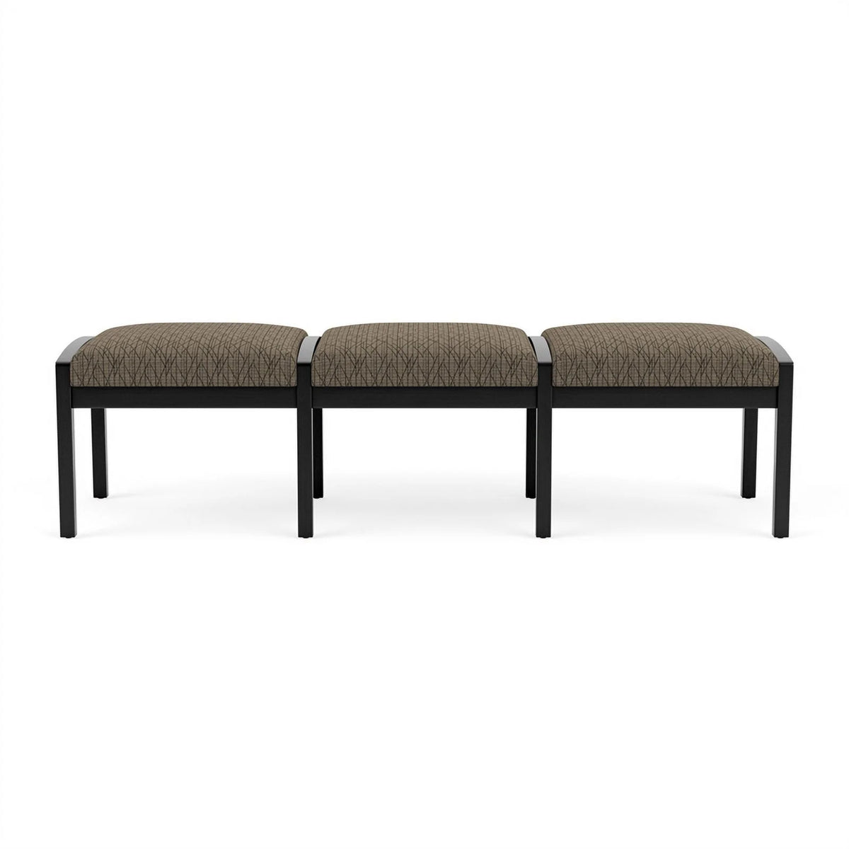Wood 3-Seat Fabric Reception Bench E46717