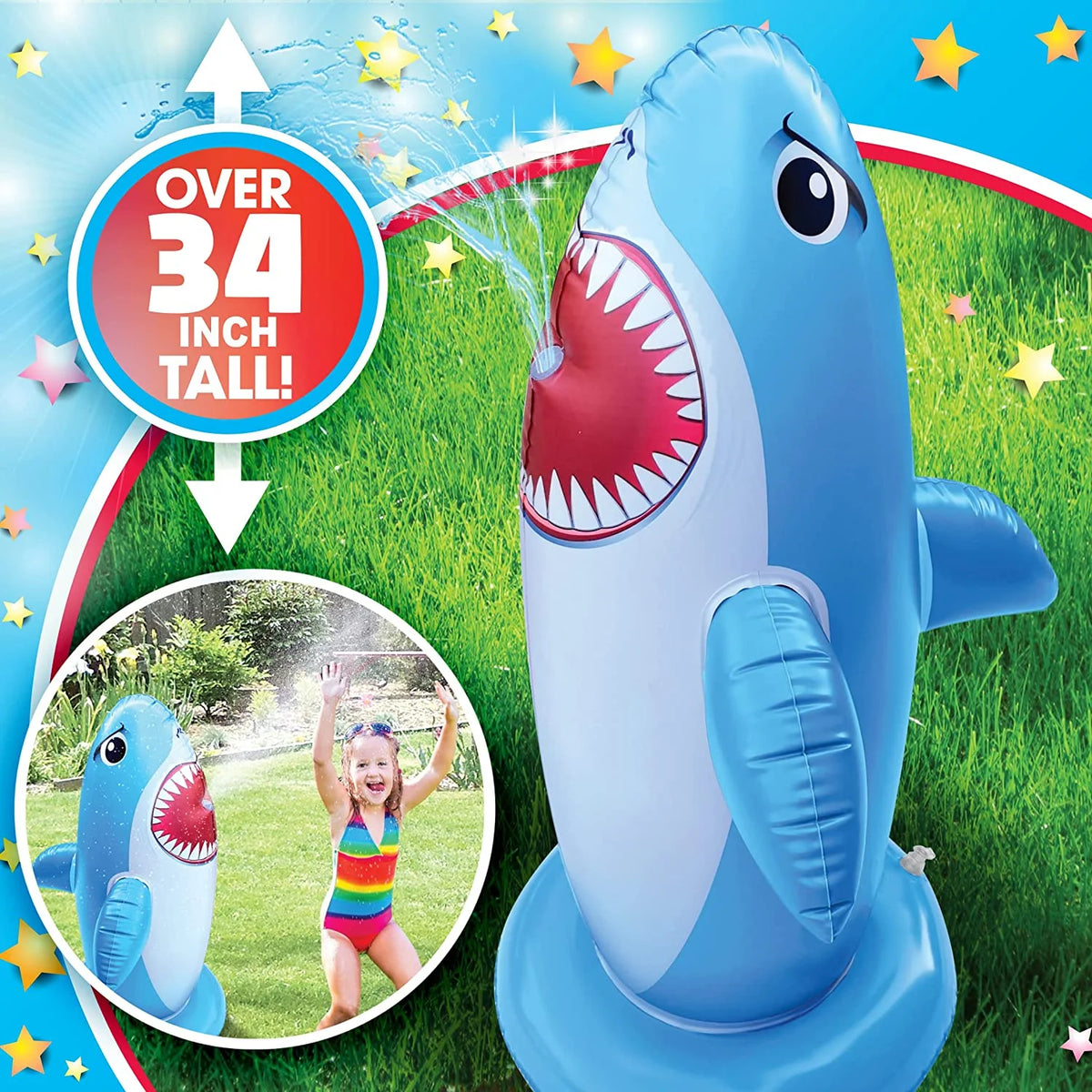 Kids Inflatable Sprinkler Shark Water Toys C90629