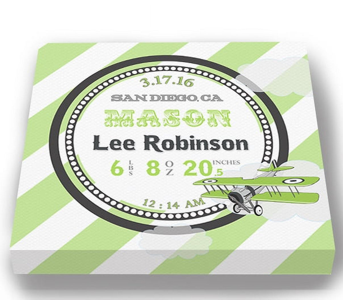 Green 10x10 Canvas Nursery Decor B3977