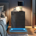 Black 3 Drawer LED Nightstand F515297
