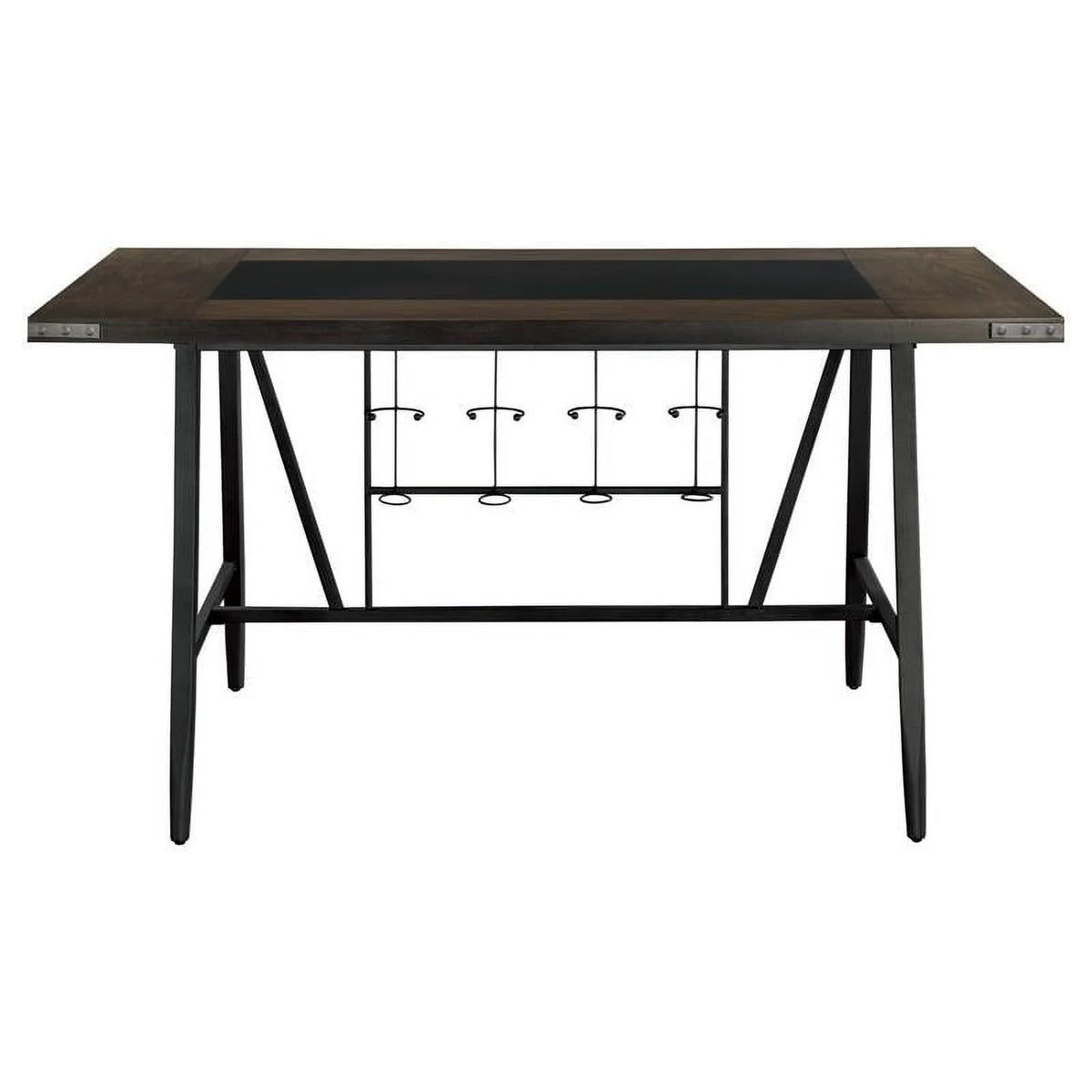 Dark Gray Metal Counter Height Dining Room Table W787