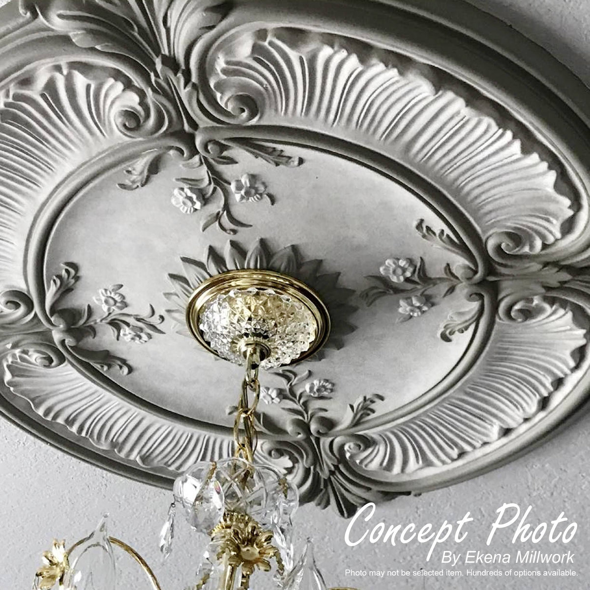 15 3/4x22OD x 5/8x22P Ceiling Medallion, Hand-Painted Brass D31411