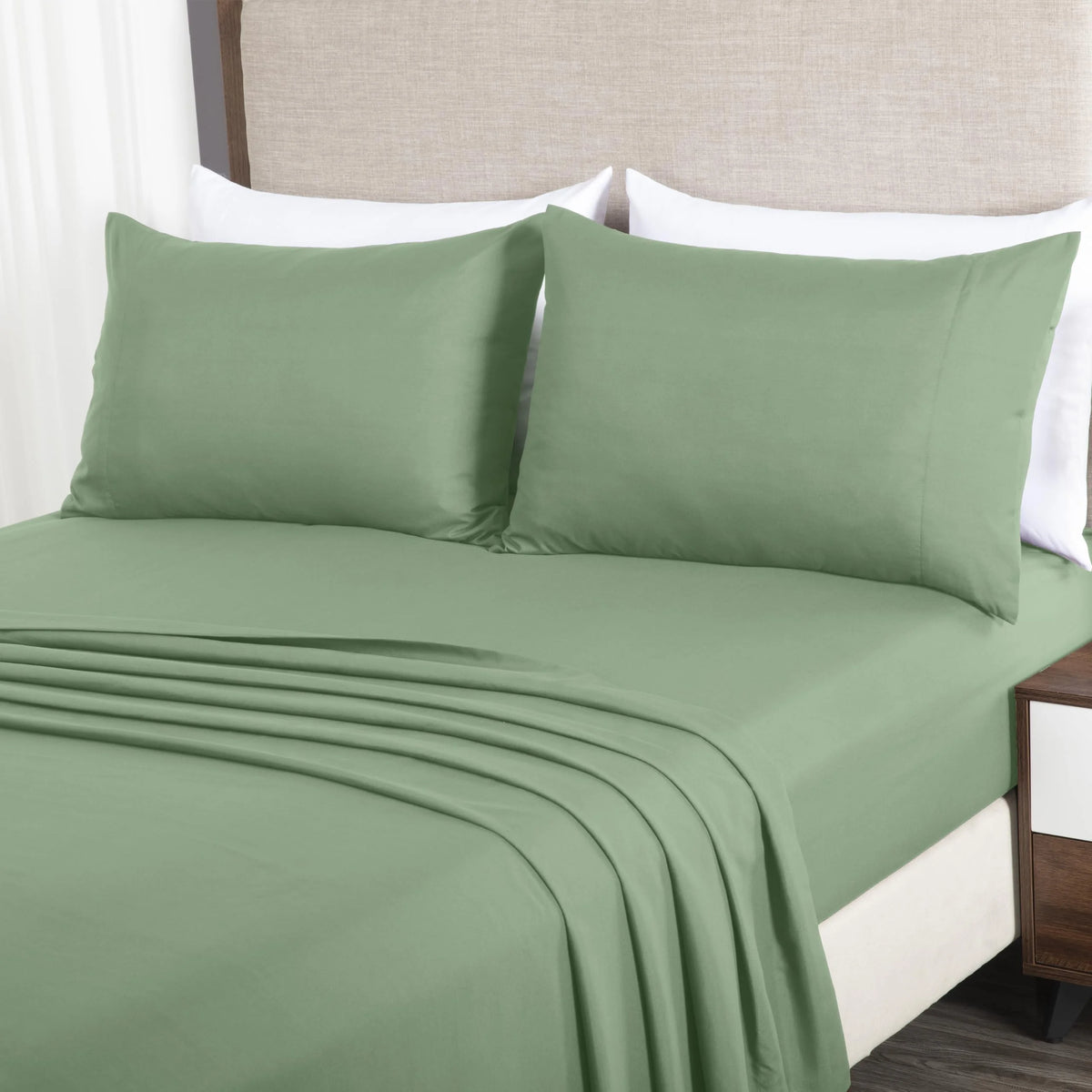 Sage Medallion 7-Piece King Comforter Set with Sheets L312