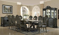 Walnut Carved Wood Double Pedestal Dining Table T90549