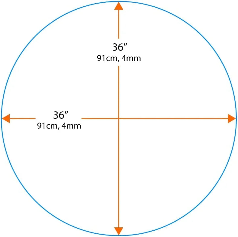 36" Round Tempered Clear Glass Table Top 1/4" Thick K90931