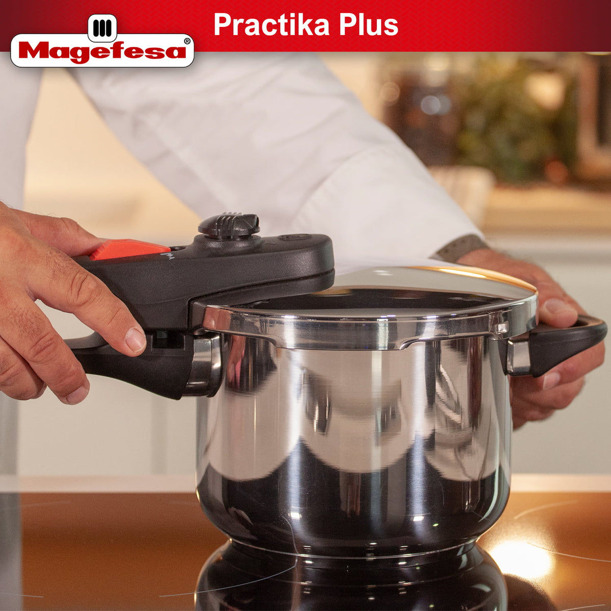 Practika Plus 3.3 Quart 18/10 Stainless Steel Pressure Cooker U1057