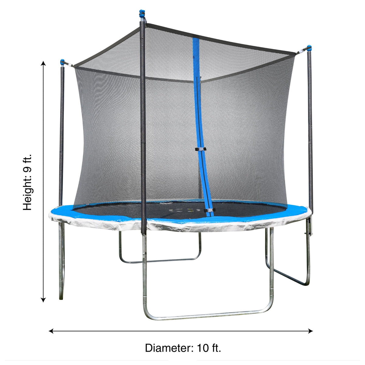 10' Round Trampoline with Steel Enclosure and Jump Mat X650044