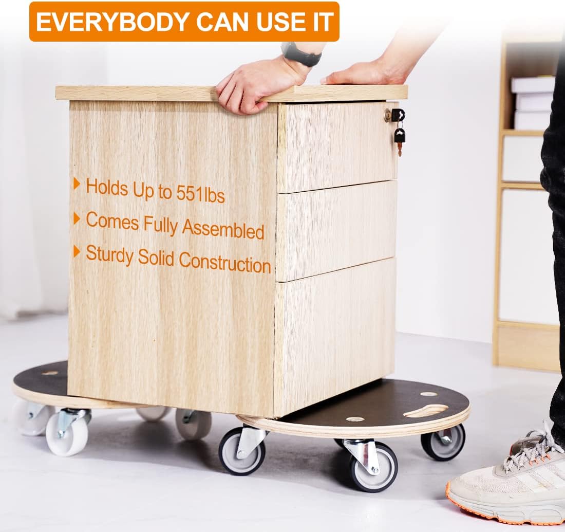 15-Inch Round Wood Platform Dolly with 2 Wheels H523247