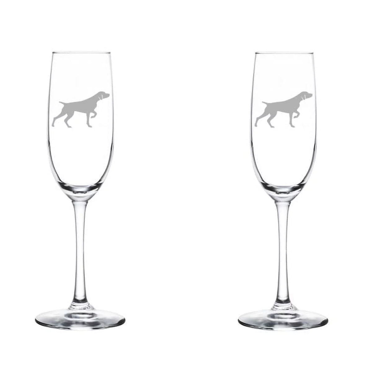 Set of 2 Glass Champagne Flutes 8 oz Stemmed Q497292