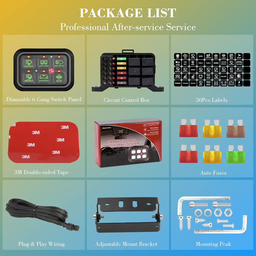 8 Gang LED Touch Control Switch Panel Box for Car Truck ATV UTV Boat Marine SUV Caravan T90367