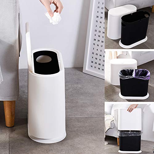 10 Liter Rectangular Plastic Trash Can with Press Type Lid B3151