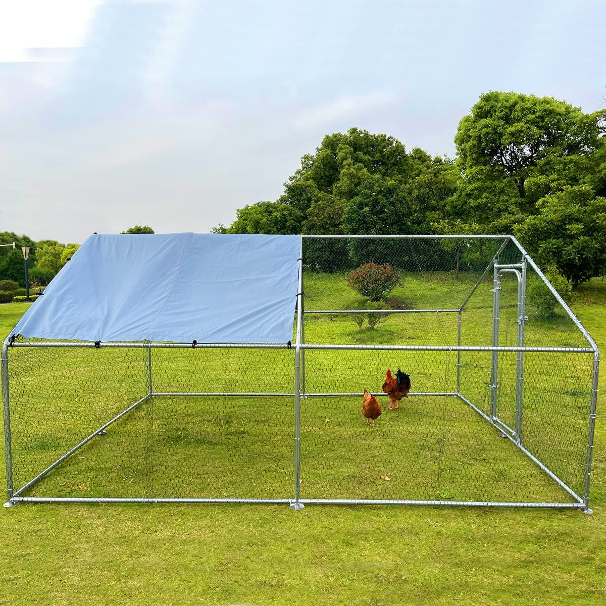 Extra Large 10 x 13 ft Metal Walk-in Chicken Coop R9125