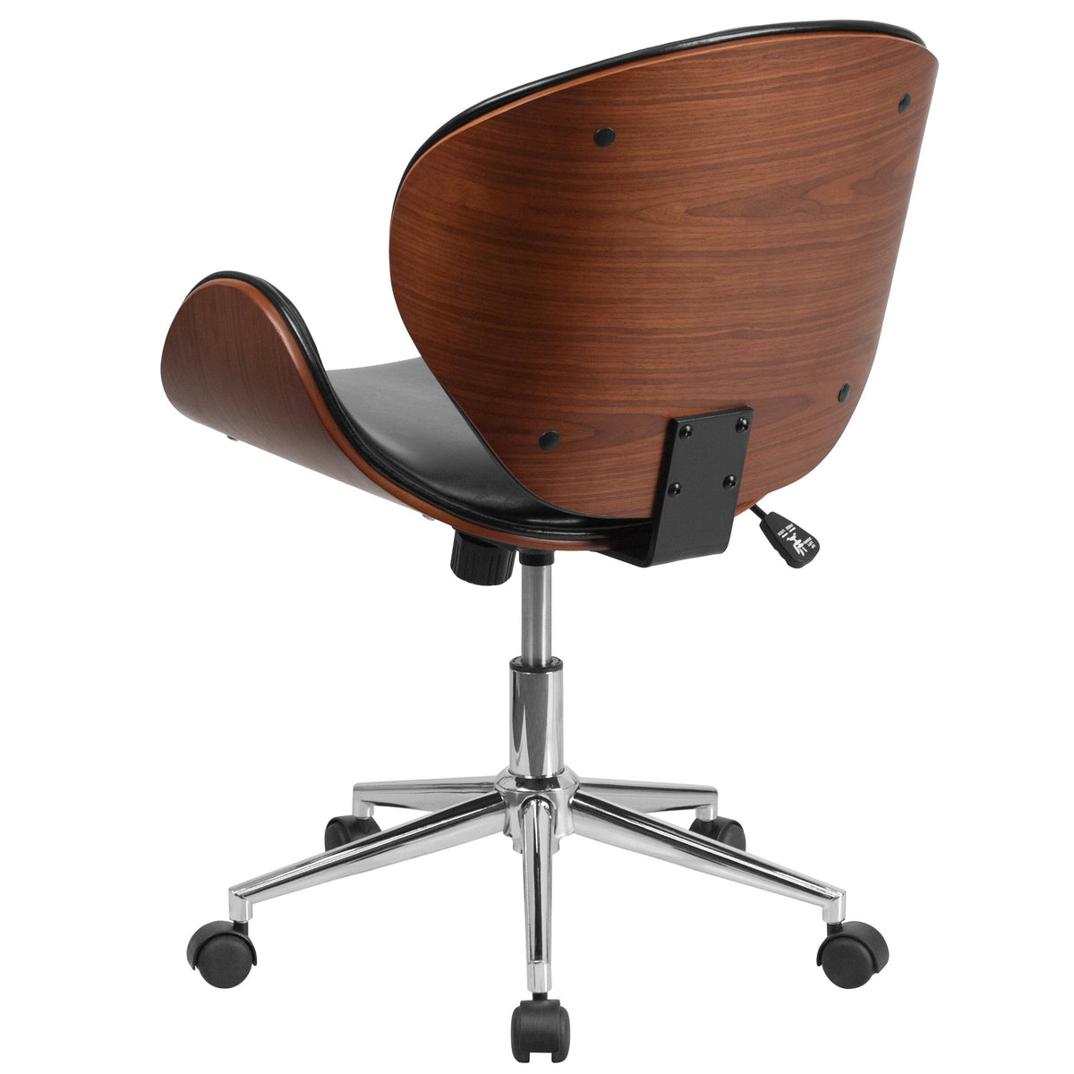 Black Leather Mid-Back Office Chair Q4242