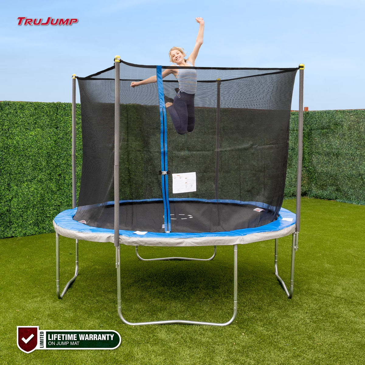 10' Round Trampoline with Steel Enclosure and Jump Mat X650044