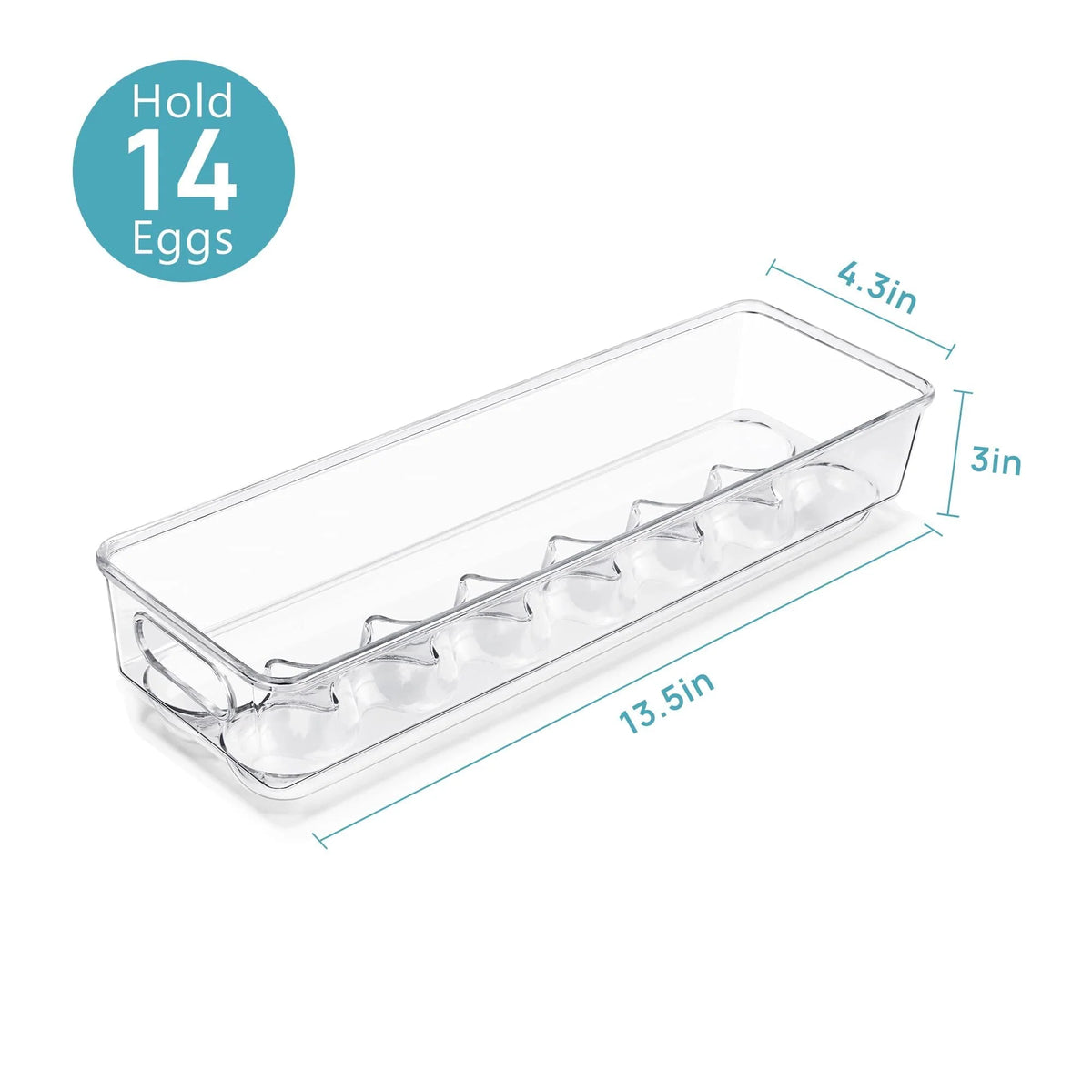 Set of 8 Clear Plastic Refrigerator Organizer Bins R4509